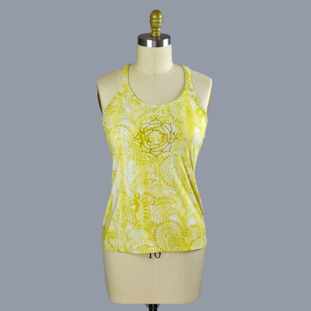 ATHLETA PAVRITA YELLOW LOTUS YOGA RACERBACK TANK TOP